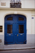 549005 Ultramarine Door With Two Windows A4 Photo Print