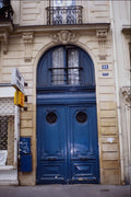 549006 Royal Blue Door With Two Circular Windows A4 Photo Print