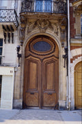 549015 Ochre Door With Oval Window A4 Photo Print