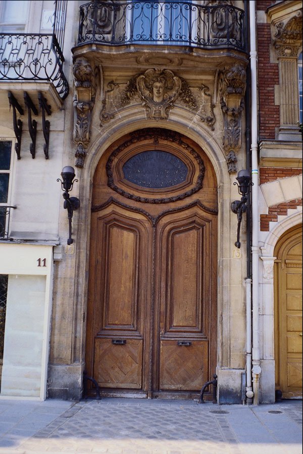 549015 Ochre Door With Oval Window A4 Photo Print