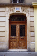 549020 Yellow Ochre Door With Four Windows (1) A4 Photo Print