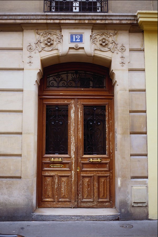 549020 Yellow Ochre Door With Four Windows (1) A4 Photo Print