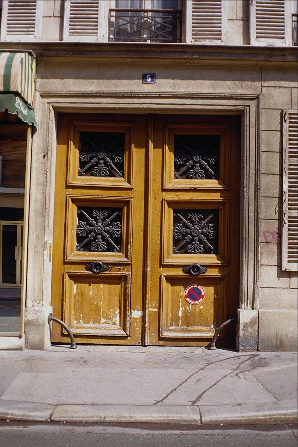 549021 Yellow Ochre Door With Four Windows (2) A4 Photo Print