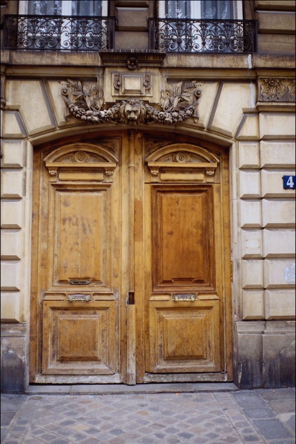 549024 Light Ochre Door A4 Photo Print