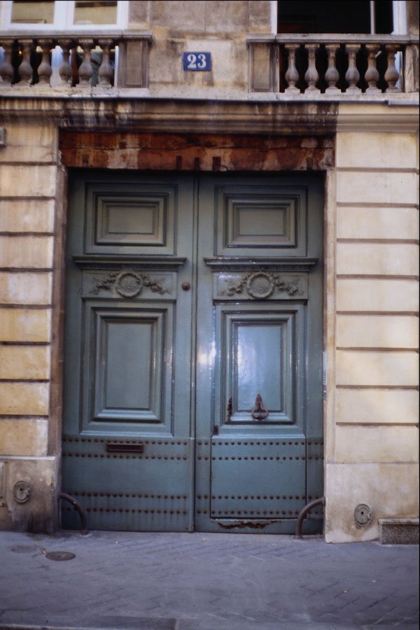549042 Gray green Door With Knocker A4 Photo Print