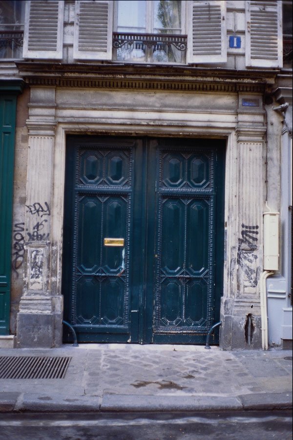 549045 Green Door With Brass Letter Box A4 Photo Print