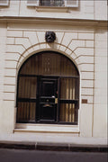 549048 Black Iron Door With Panes Of Glass A4 Photo Print