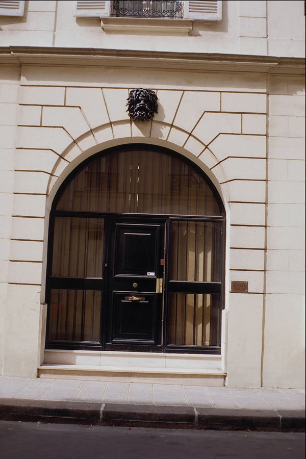 549048 Black Iron Door With Panes Of Glass A4 Photo Print