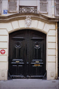 549049 Black Door With Two Brass Handles (1) A4 Photo Print
