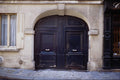 549052 Black Door With Two Brass Handles (2) A4 Photo Print