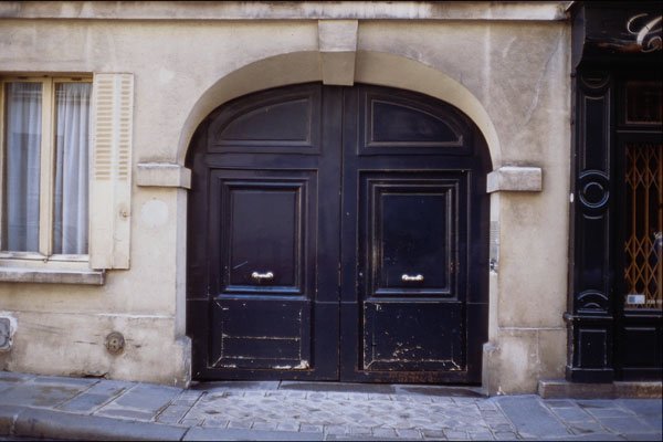 549052 Black Door With Two Brass Handles (2) A4 Photo Print