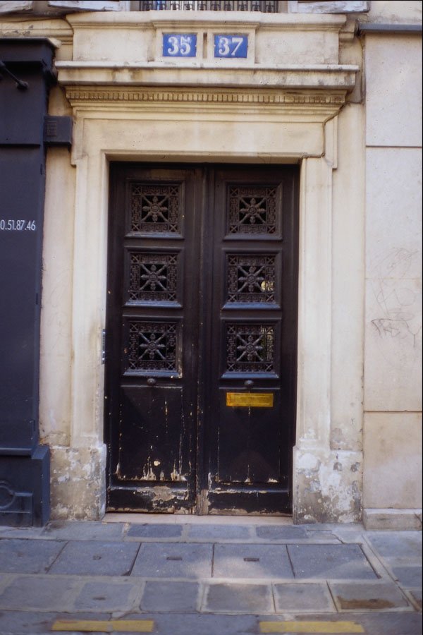 549060 Black Door With Brass Letter Box (2) A4 Photo Print