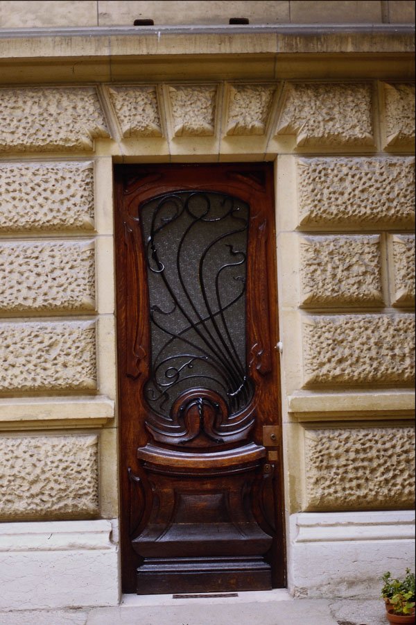 549065 Single Door With Baroque Design A4 Photo Print