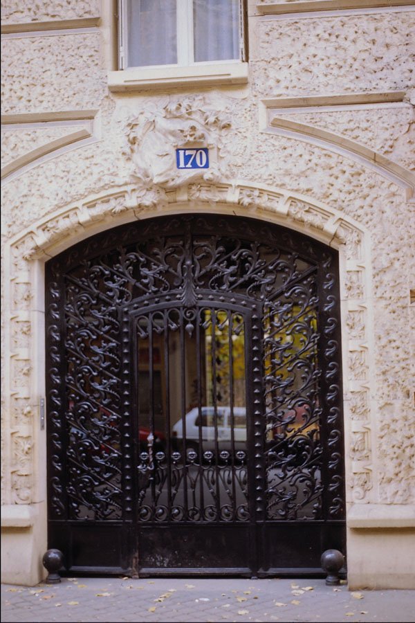 549084 Glass Door On Sculpted Wall A4 Photo Print