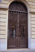549085 Glass Door With Brown Metallic Structure A4 Photo Print