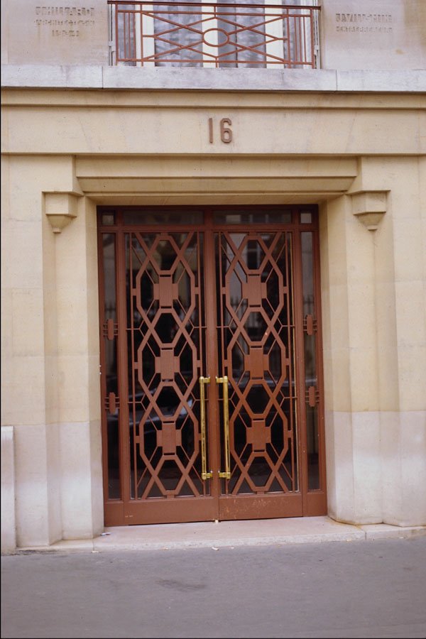 549086 Red Glass And Iron Door A4 Photo Print