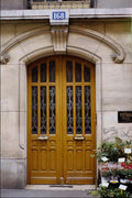 549092 Yellow Wooden And Glass Door A4 Photo Print