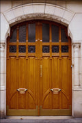 549096 Wooden Door With Small Windows A4 Photo Print