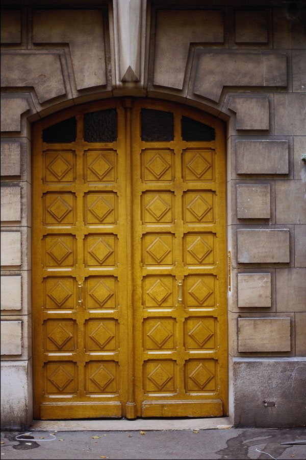 549097 Yellow Wooden Door A4 Photo Print