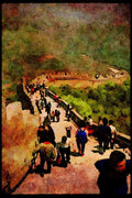 551000 Crowds On The Great Wall Of China A4 Limited Edition Watercolour Print