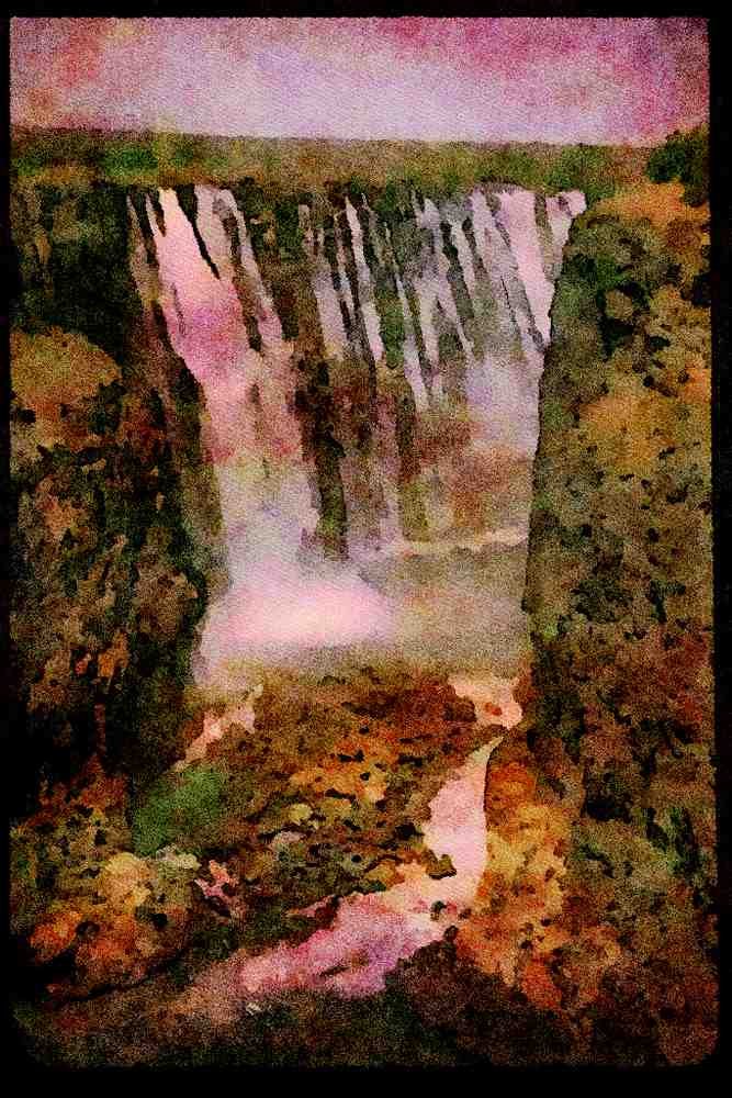 551013 Victoria Falls, Zambia A4 Limited Edition Watercolour Print