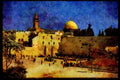 551026 Temple Wall And Dome Of The Rock, Jerusalem, Israel A4 Limited Edition Watercolour Print