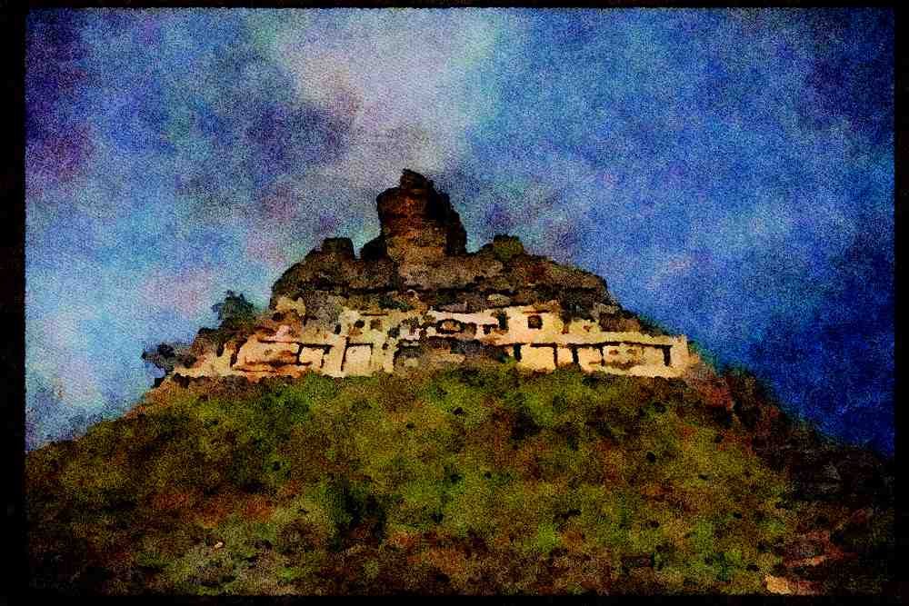 551028 Mayan Temple, Belize A4 Limited Edition Watercolour Print