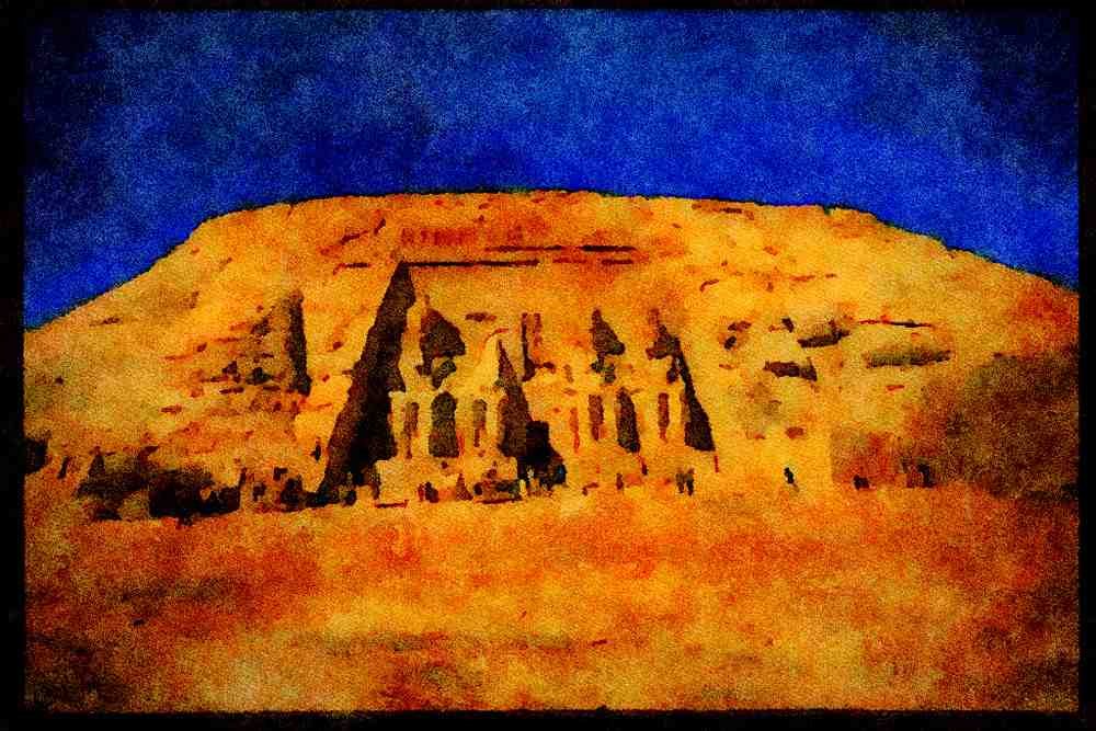551029 Temple Of Ramses II, Abu Simbel, Egypt A4 Limited Edition Watercolour Print