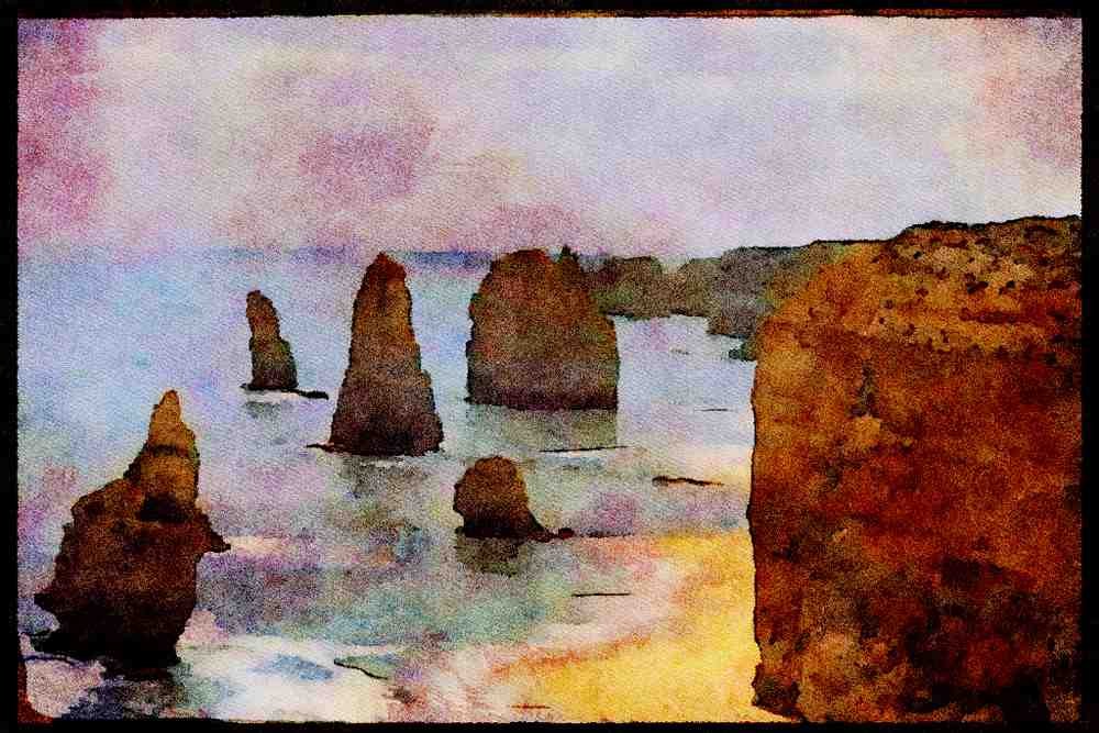 551034 The Twelve Apostles, Port Campbell National Park, Australia A4 Limited Edition Watercolour Print
