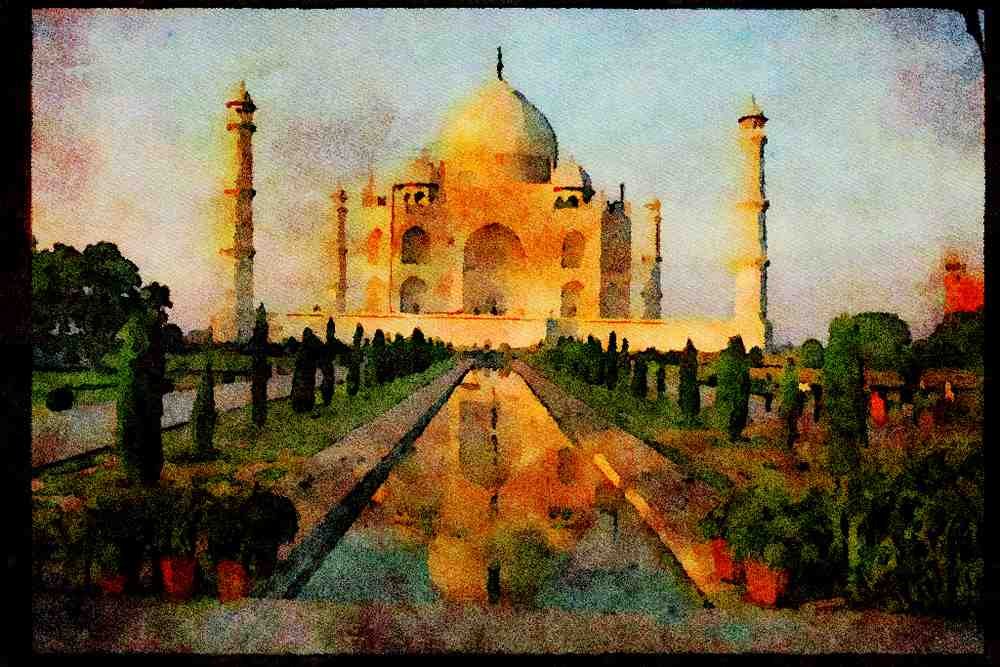 551035 Taj Mahal, Agra, India A4 Limited Edition Watercolour Print