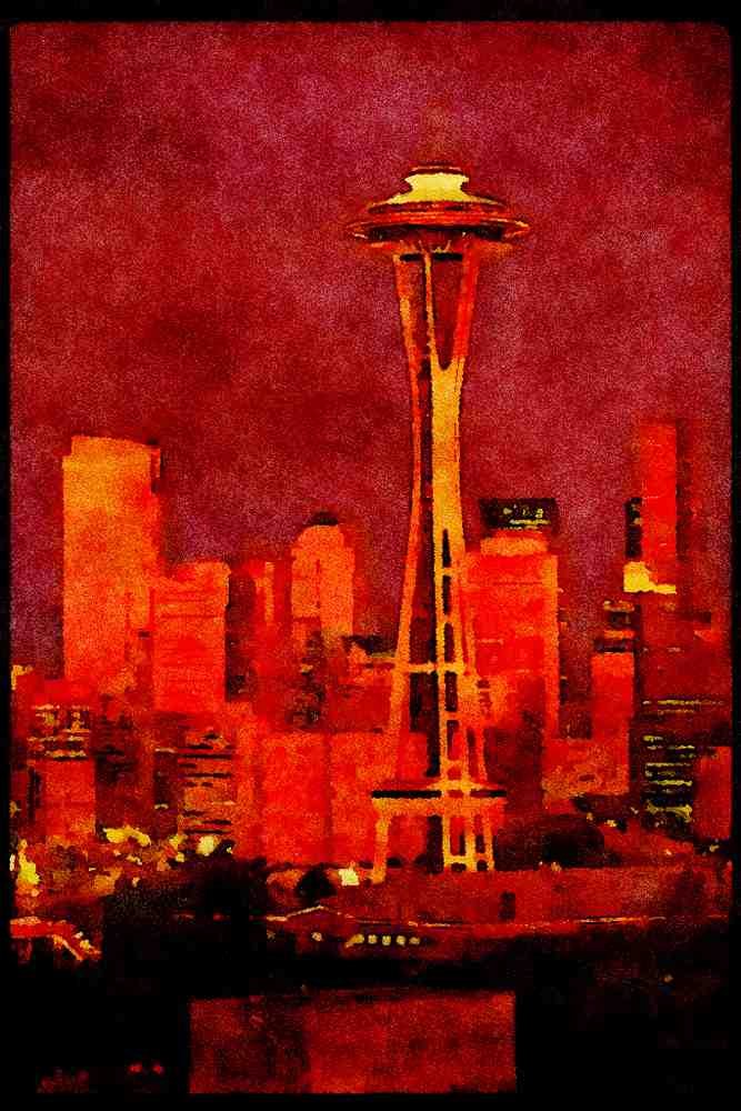 551039 Space Needle, Seattle, Washington A4 Limited Edition Watercolour Print