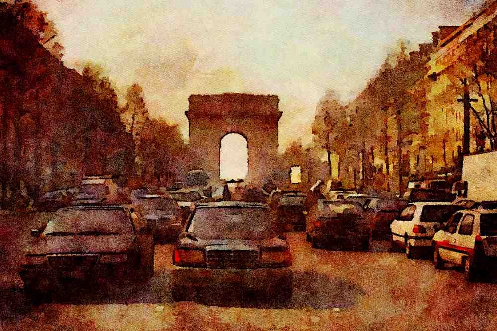 551045 Champs Elysees, Paris, France A4 Limited Edition Watercolour Print