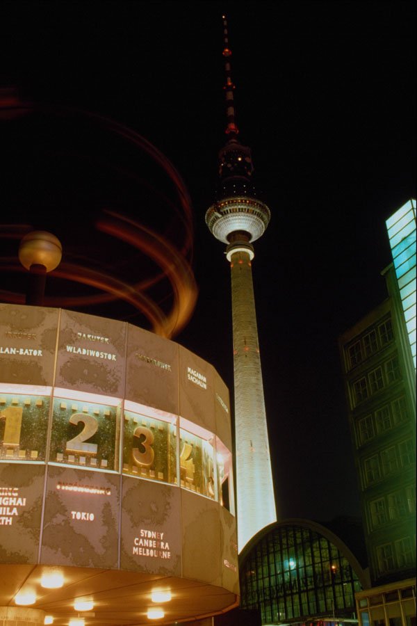 551062 World Time Clock With TV Tower, Berlin, Germany A4 Photo Print