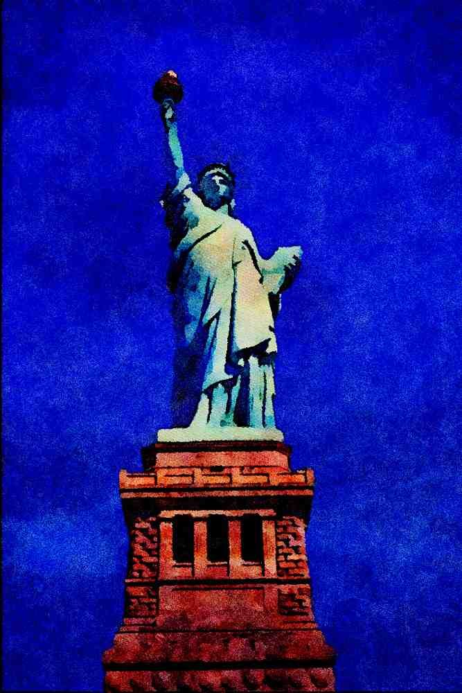 551063 Statue Of Liberty, New York A4 Limited Edition Watercolour Print