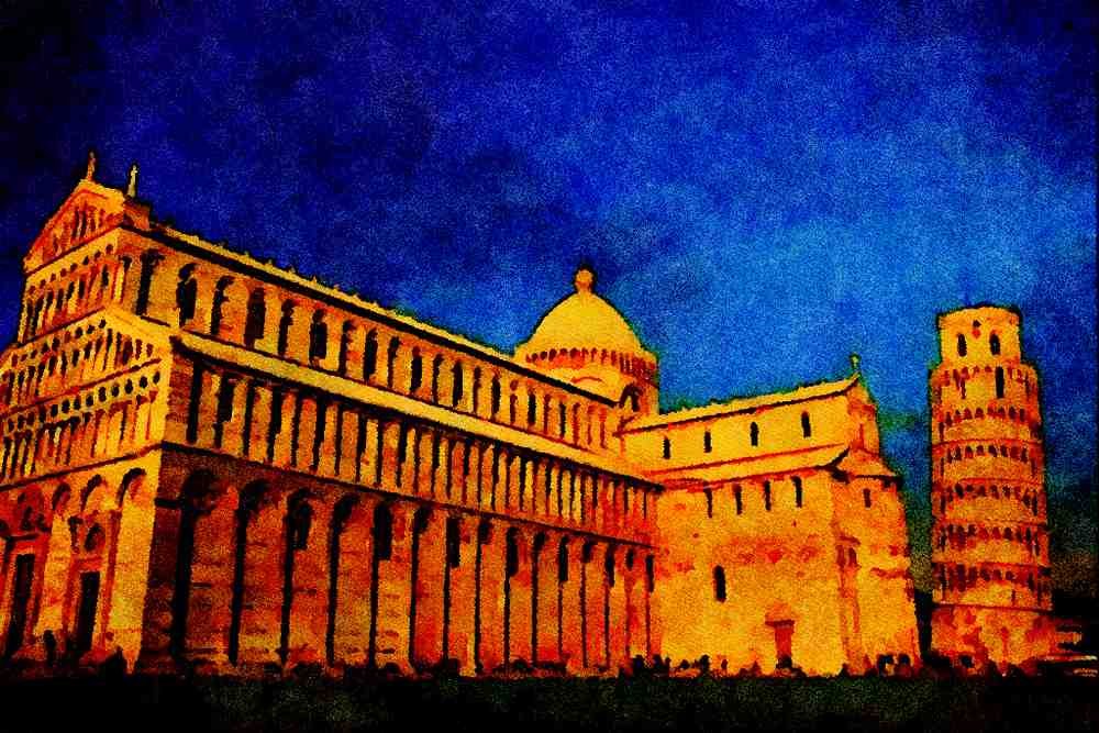 551067 Leaning Tower Of Pisa, Italy A4 Limited Edition Watercolour Print