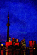 551069 CN Tower And Toronto Skyline, Ontario, Canada A4 Limited Edition Watercolour Print