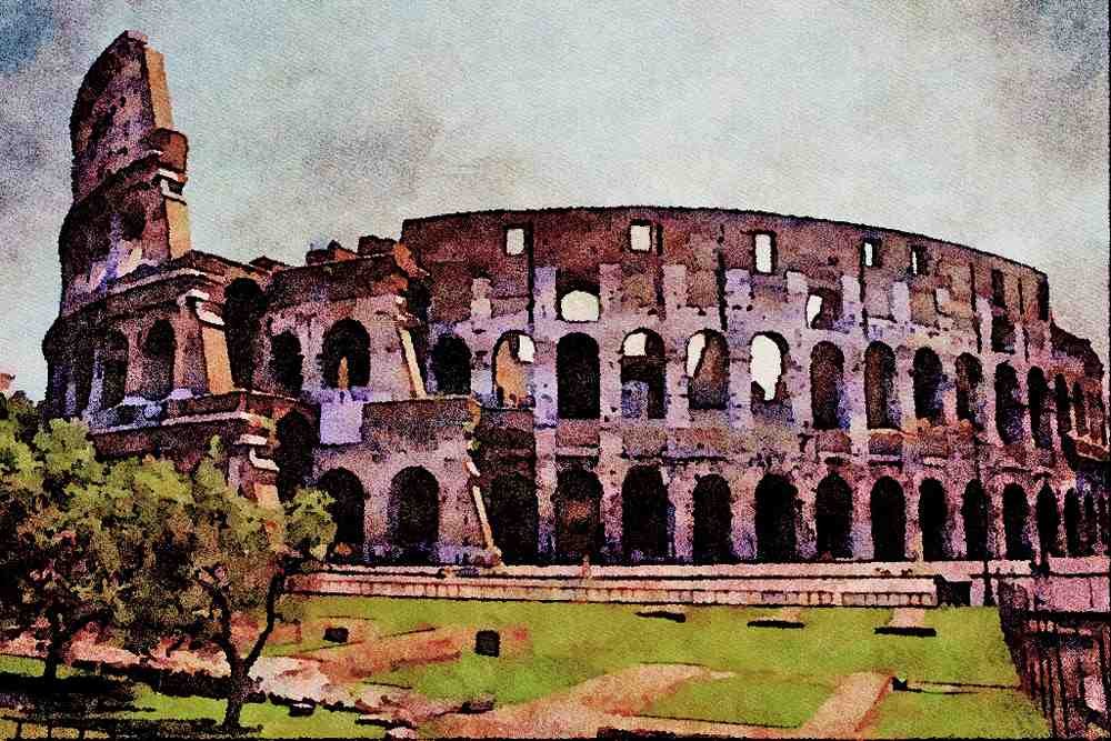 551071 The Coliseum, Rome, Italy A4 Limited Edition Watercolour Print