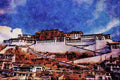 551081 The Potala Palace, Lhasa, Tibet A4 Limited Edition Watercolour Print