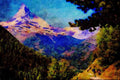 551084 The Matterhorn Near Zermatt, Switzerland A4 Limited Edition Watercolour Print