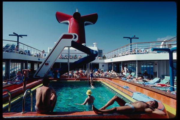 553001 Passengers Relax At The Pool A4 Photo Print