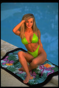 553002 Passenger In Lime green Bikini At Poolside A4 Photo Print
