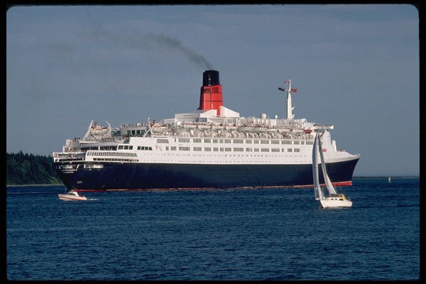 553008 The Queen Elizabeth 2 Leaves Halifax, Nova Scotia, Canada A4 Photo Print