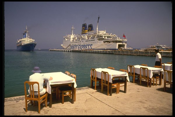 553034 Cruise Ship Moored Off Kushadasi, Turkey A4 Photo Print