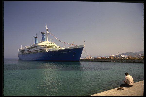 553035 Cruise Ship Moored Off Kushadasi, Turkey A4 Photo Print