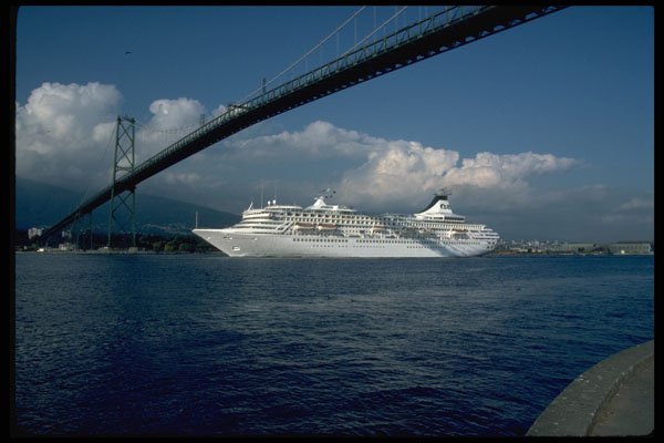 553048 Royal Princess Under Lion's Gate Bridge, Vancouver, Canada A4 Photo Print