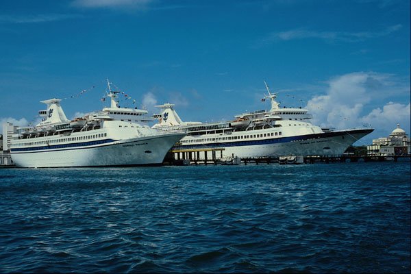 553075 Cruise Ships At Anchor, Puerto Rico A4 Photo Print