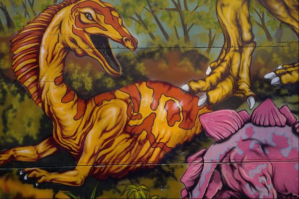 554061 Fighting dinosaurs A4 Photo Print