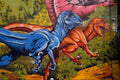 554074 Blue And Red Dinosaurs A4 Photo Print