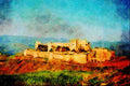 555019 Crac De Chevalier, A Crusader Castle A4 Limited Edition Watercolour Print