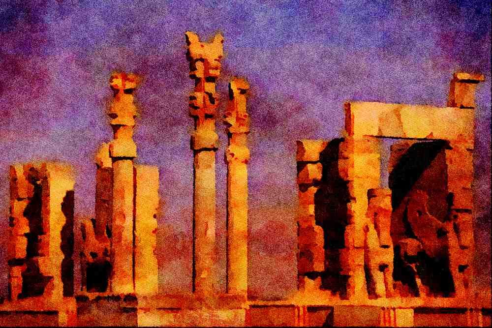 555023 Persopolis, Iran A4 Limited Edition Watercolour Print